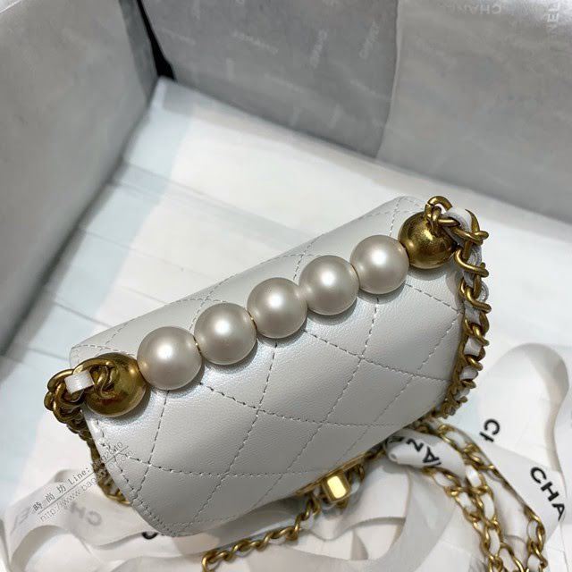 Chanel女包 香奈兒專櫃最新款珍珠小方塊包 Chane鏈子小包  djc3888